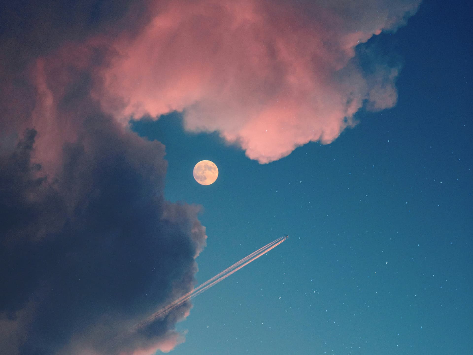Sternenhimmel mit Mond