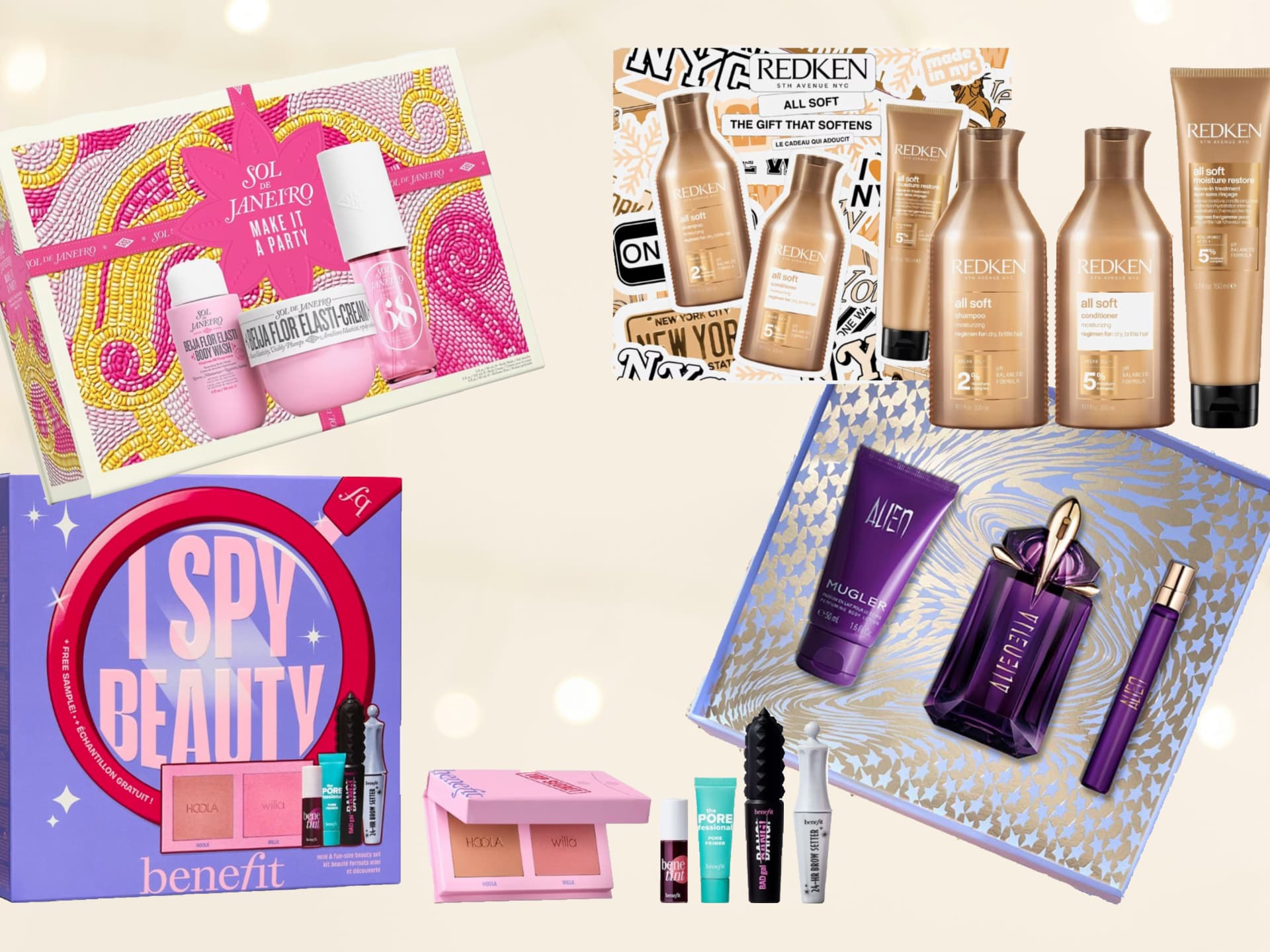 Collage Beauty-Geschenksets Weihnachten