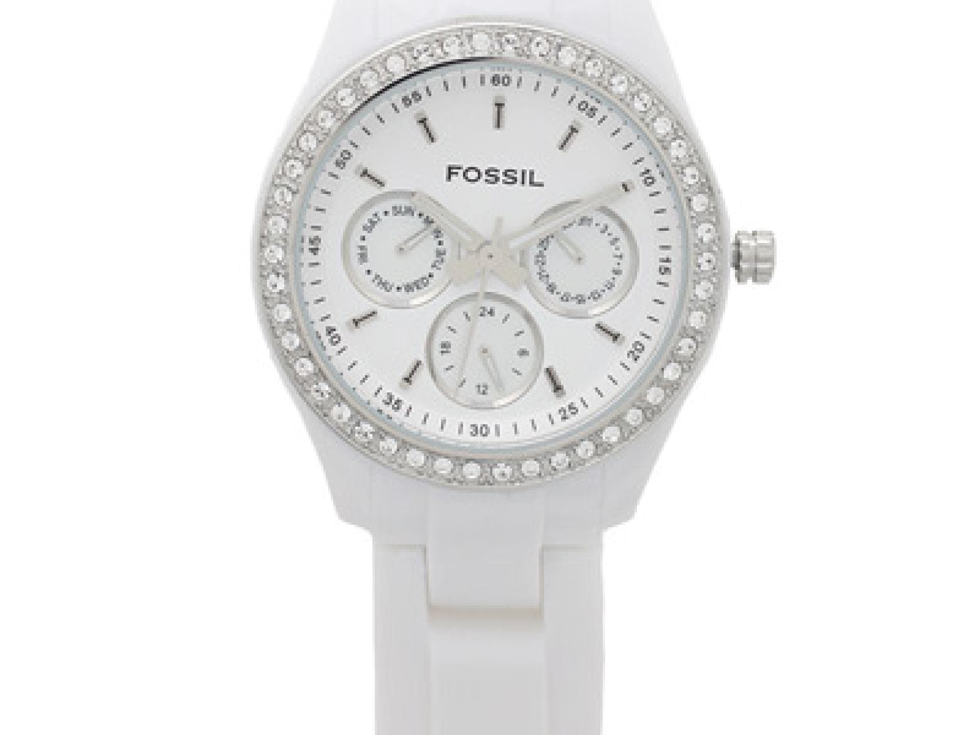Weiße Armbanduhr von Fossil