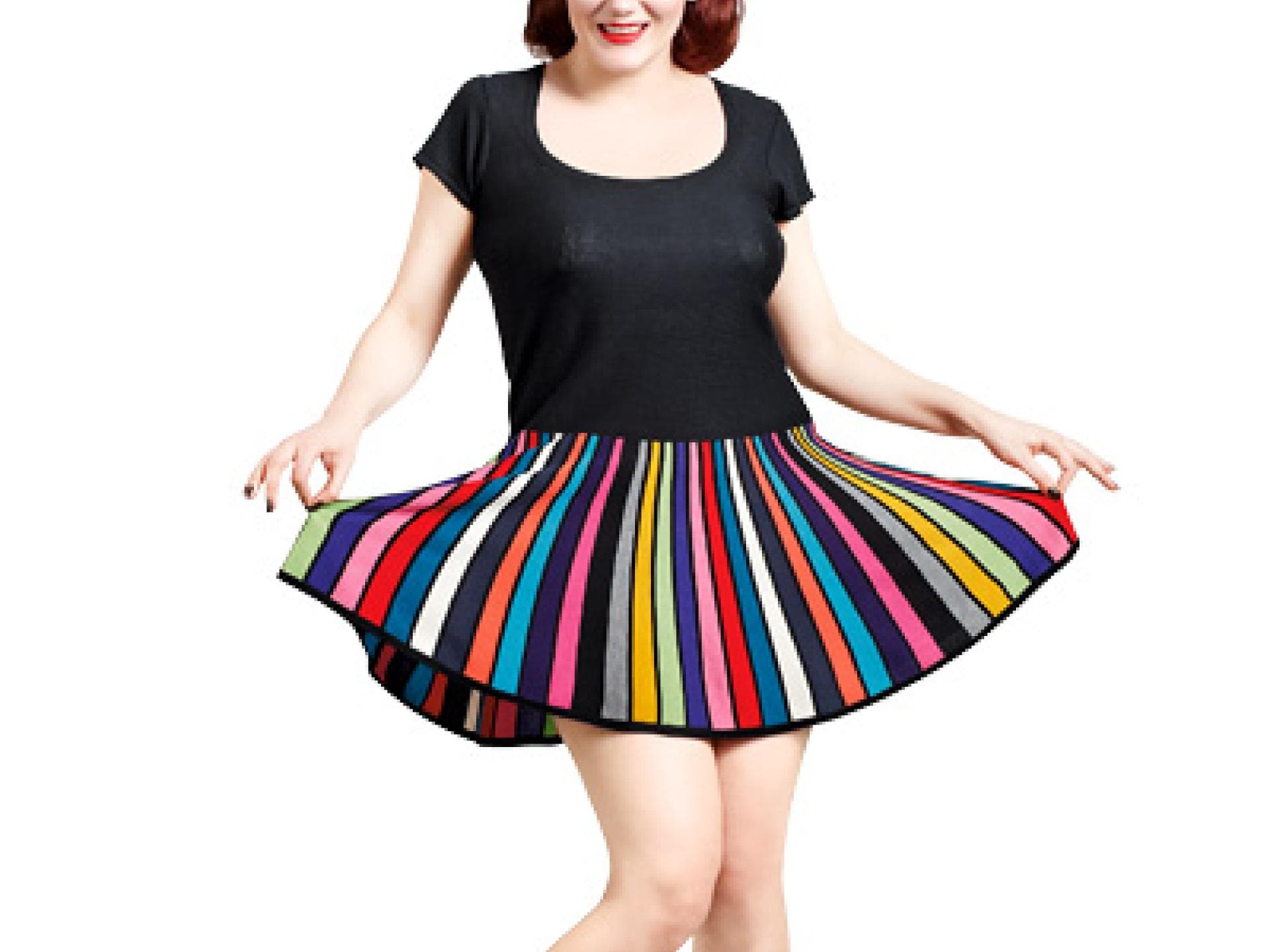 Retro-Streifenkleid für Mollige Retro-Streifenkleid für Mollige