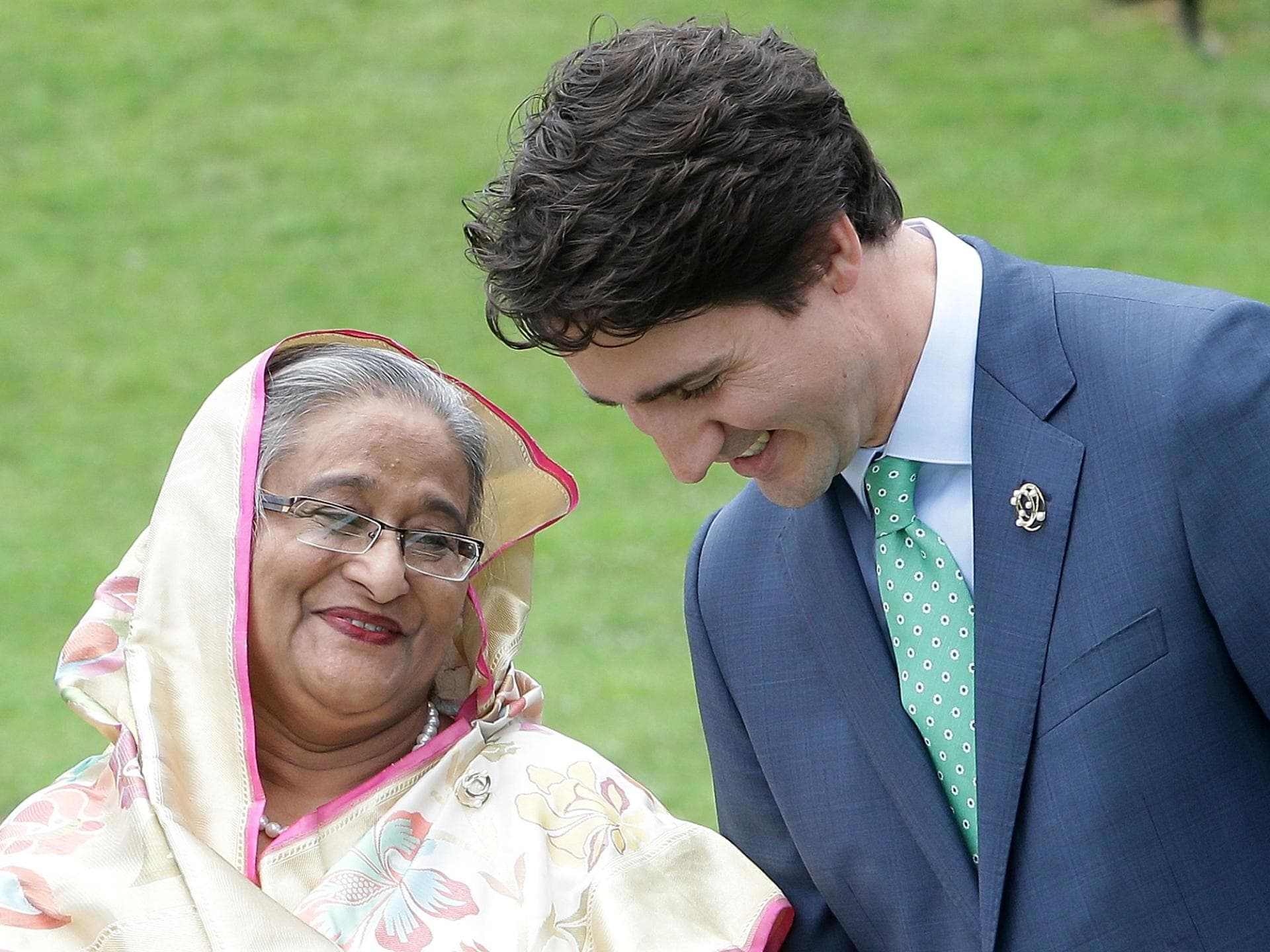 Bangladesh-Prime-Minister-Sheikh-Hasina-talks-with-Canadian-Prime-Minister-Justin-Trudeau-during-a-'Outreach-Session'-on-May-on-May-27,-2016-in-Kashikojima,-Japan Bangladesh-Prime-Minister-Sheikh-Hasina-talks-with-Canadian-Prime-Minister-Justin-Trudeau-during-a-'Outreach-Session'-on-May-on-May-27,-2016-in-Kashikojima,-Japan