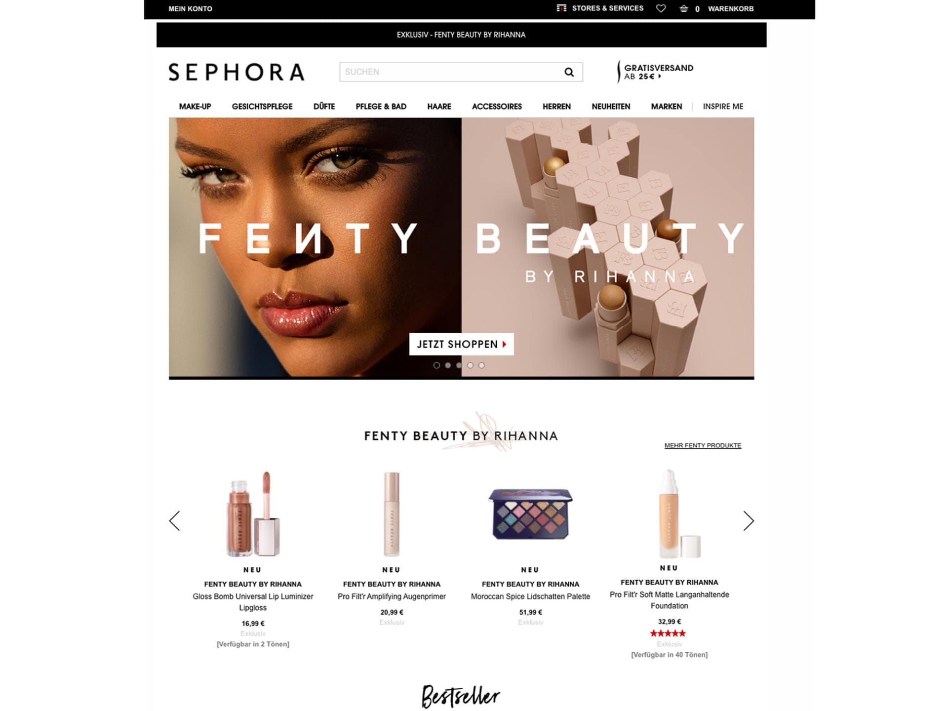 Sephora-Online-eingebettet