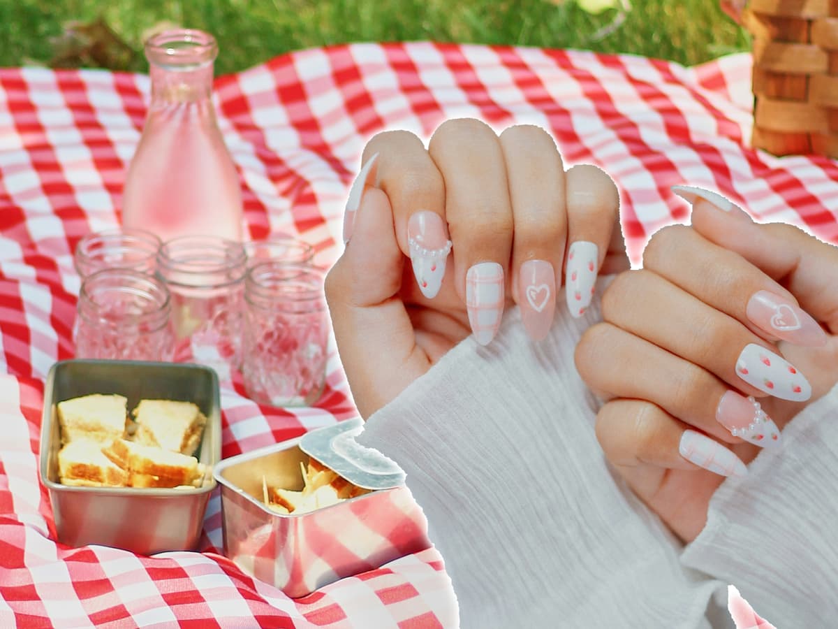 Looking like a Snack: Picknick Nails sind das süßeste Nageldesign der Saison