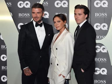 David, Victoria und Brooklyn Beckham