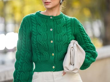 grüner Cardigan Retro Strick 
