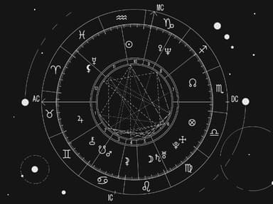 Horoskop Bild Zeichnung Sternzeichen schwarz weiß
