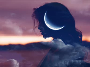 Frau und Mond