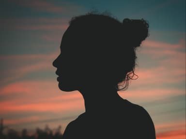 Silhouette einer Frau mit Dutt