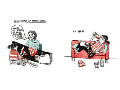 Lustige Cartoons zum Valentinstag