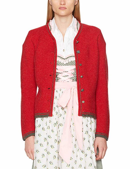 Hammerschmid Strickjacke Lugano In Rosa - Lange Trachtenweste Für Damen Zum Dirndl Oder Rock